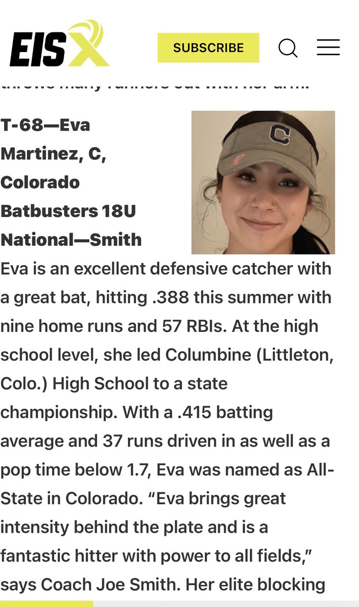 SO grateful to be ranked #68th in the class of 2024! Thank you so everyone that has supported me! So Blessed! <a href="/18uSmith/">Batbusters 18U National Smith</a> <a href="/DukeCoachYoung/">Marissa Young</a> @DiehlLindsay <a href="/ExtraInningSB/">EXTRA INNING SOFTBALL</a> <a href="/SBRRetweets/">Softball Recruiting Reposts</a> <a href="/JenTeague24/">Coach Teague (she/her)</a> <a href="/CoachDeOliveira/">☘️Irish Coach Boo!☘️</a> <a href="/CHSRebels_SB/">Columbine Softball</a>