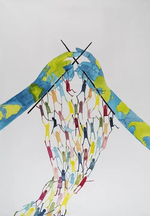 AlleCelia's tweet photo. Este cartel hecho por niña de 13 años ha ganado premio por lo bien que refleja la paz https://t.co/Ma4swDUOIc