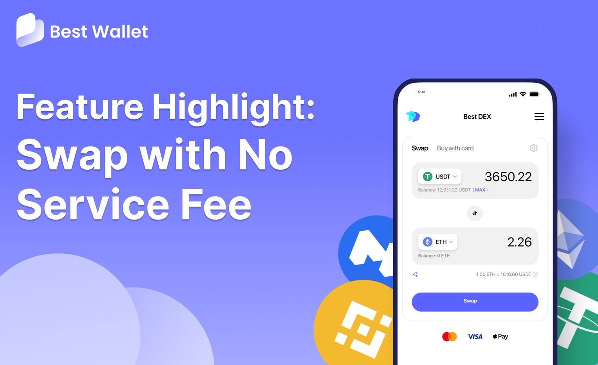 Swap with No Service Fee! 💰

Manage your assets like a pro with Best Wallet. Enjoy service fee-free token swaps, with just the gas fee to consider. Swap your tokens directly within Best Wallet!

#CryptoSwaps #BestWallet #FreeSwap #Free