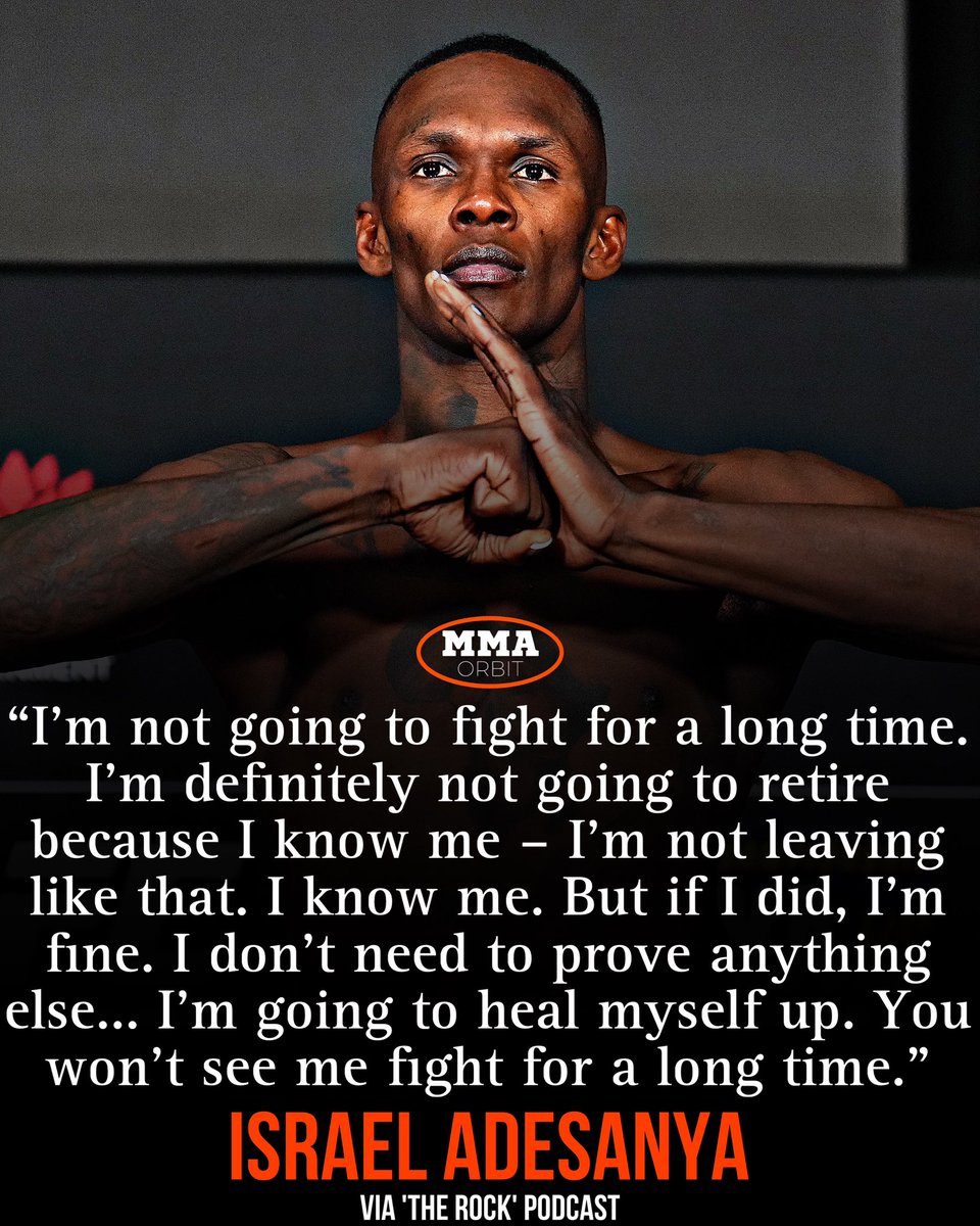 mma_orbit's tweet image. 🚨| Israel Adesanya says he is "not going to fight for a long time" as he plans an extended UFC hiatus.