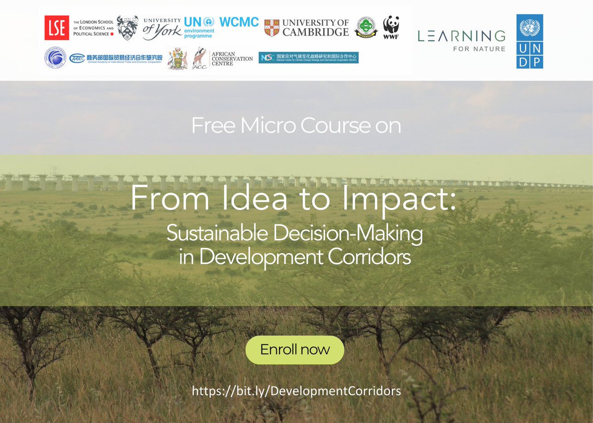 unepwcmc's tweet photo. 🛣️🏞️ Learn how #DevelopmentCorridors can reshape landscapes and economies. Discover best practices for planning and avoiding potential pitfalls. Enrol now! 
#InfrastructurePlanning
➡️https://t.co/8vxIJXAhF0 https://t.co/lJbI8HroGY