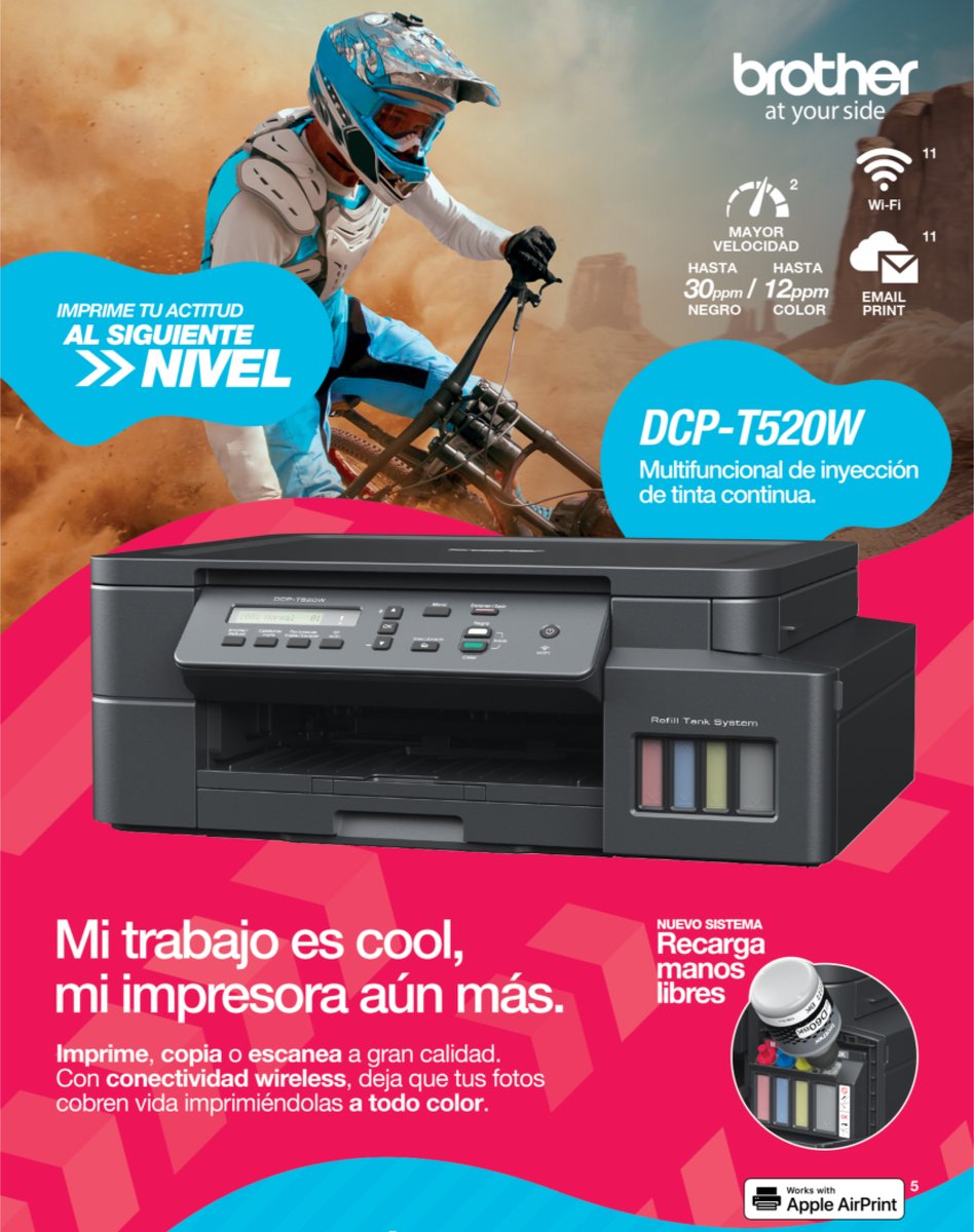 MytecCaltec's tweet photo. 🚀🚀 EQUIPO NUEVO🚨🚨🚨 ¡Imprime tu Actitud al siguiente NIVEL! 😎😎 con las NUEVAS DCP-T520W y DCP T720DW para impresiones INCREIBLES, con estos equipos para el éxito #nuevo #brother #Mytec https://t.co/tgc1uhQlAm
