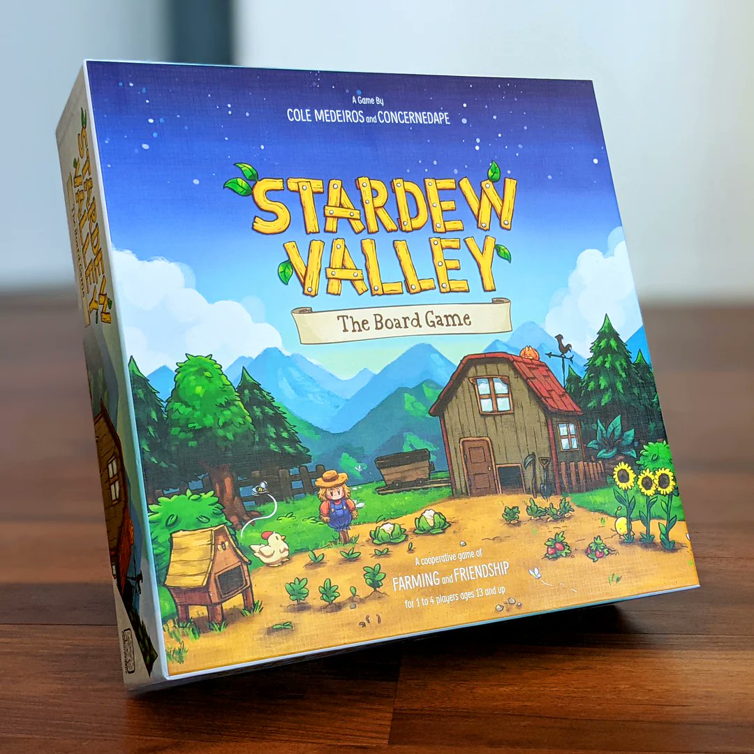 rStardewValley's tweet photo. The Stardew Valley Board Game is back! 🎉

Build your farm, grow crops, and explore the Valley in this cooperative board game for 1 to 4 players 🌾🚜

Click here and buy the game: https://t.co/ADX9blHc4J #Stardew #StardewValley https://t.co/d3gjFYGLuX