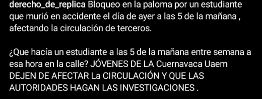 LuisOctavioML's tweet photo. Esto dice @derechoderepli con una insensibilidad enorme. Lo que hiciera un joven en la calle a tal hora es algo que no debería influir si vive o muere.

Este medio insensible es parte del círculo de medios chupasangre del poder en #Cuernavaca asiste y come en los desayunos ... https://t.co/D2SZ2dEgpQ