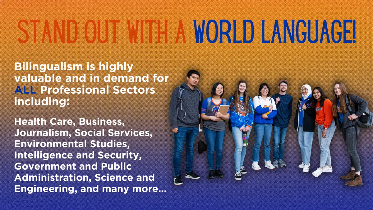 👋, Bonjour, 你好, ¡Hola, مرحبًا, Kaixo, 안녕하세요, Salve, こんにちは, Zdravo, Hallo, Future Broncos 🐴!  

Find our table during Saturday's Bronco Day event to discover how learning a language can give you an 🌐 international advantage. 
#BilingualBroncos #BoiseState #BroncoDay