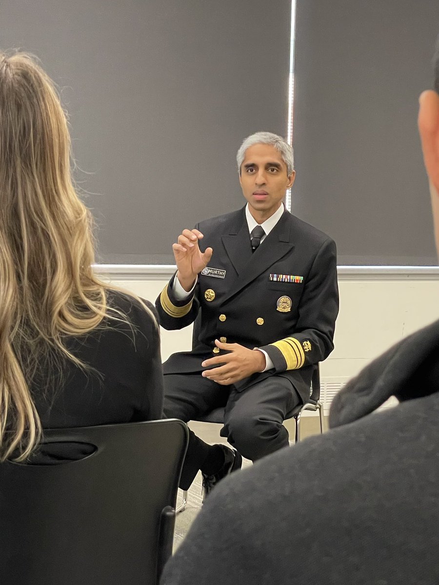 Had the pleasure of listening to Surgeon General Dr. @vivek_murthy (and @BrighamWomens IM residency alum) speak this morning. Inspirational words on being in medicine, the challenges we are facing in our healthcare system, and remembering the reasons we do what we do.