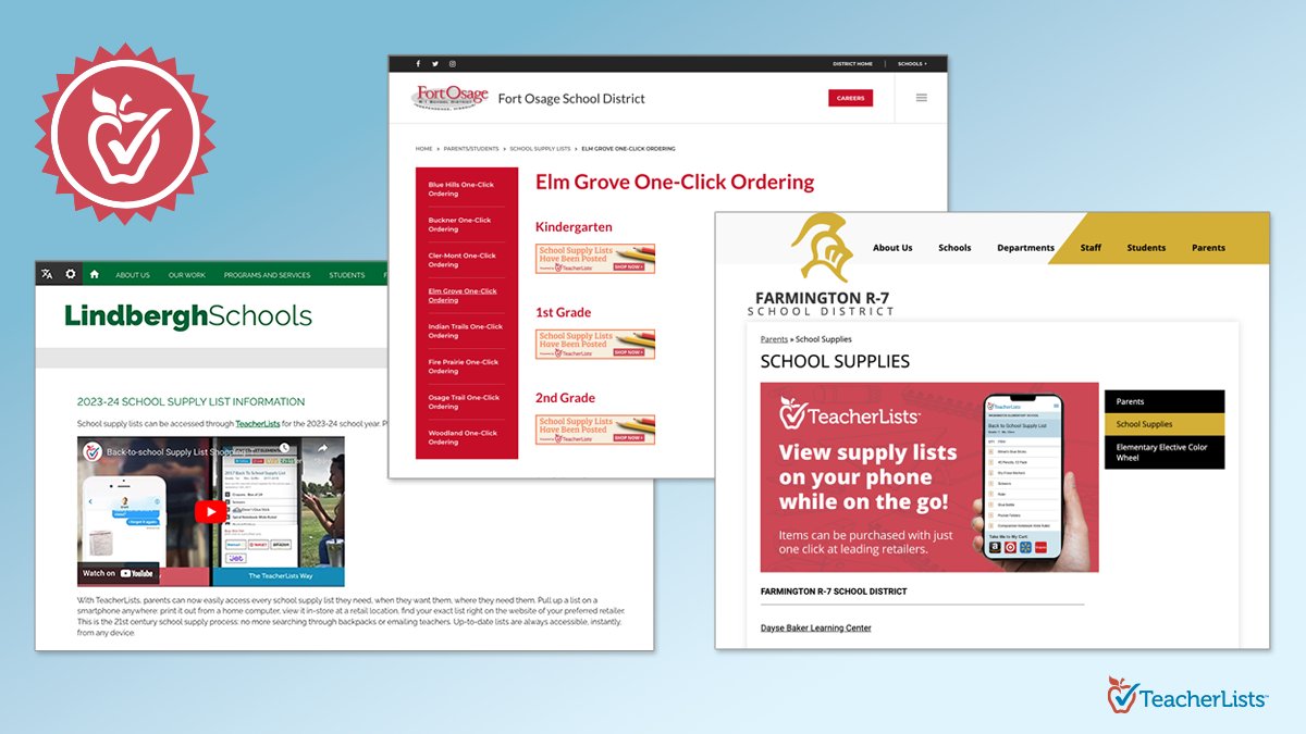 TeacherLists's tweet photo. #Shoutout to @LindberghFlyers, @FortOsageSchool, and @KnightsR7! 🖤
We love our #Missouri schools! Thank you for trusting us to help make #backtoschool easier for your #schoolfamily! 

P.S. We are heading to MO in a few weeks for the @MOSPRApros conference! We can't wait! https://t.co/87A64HovX4