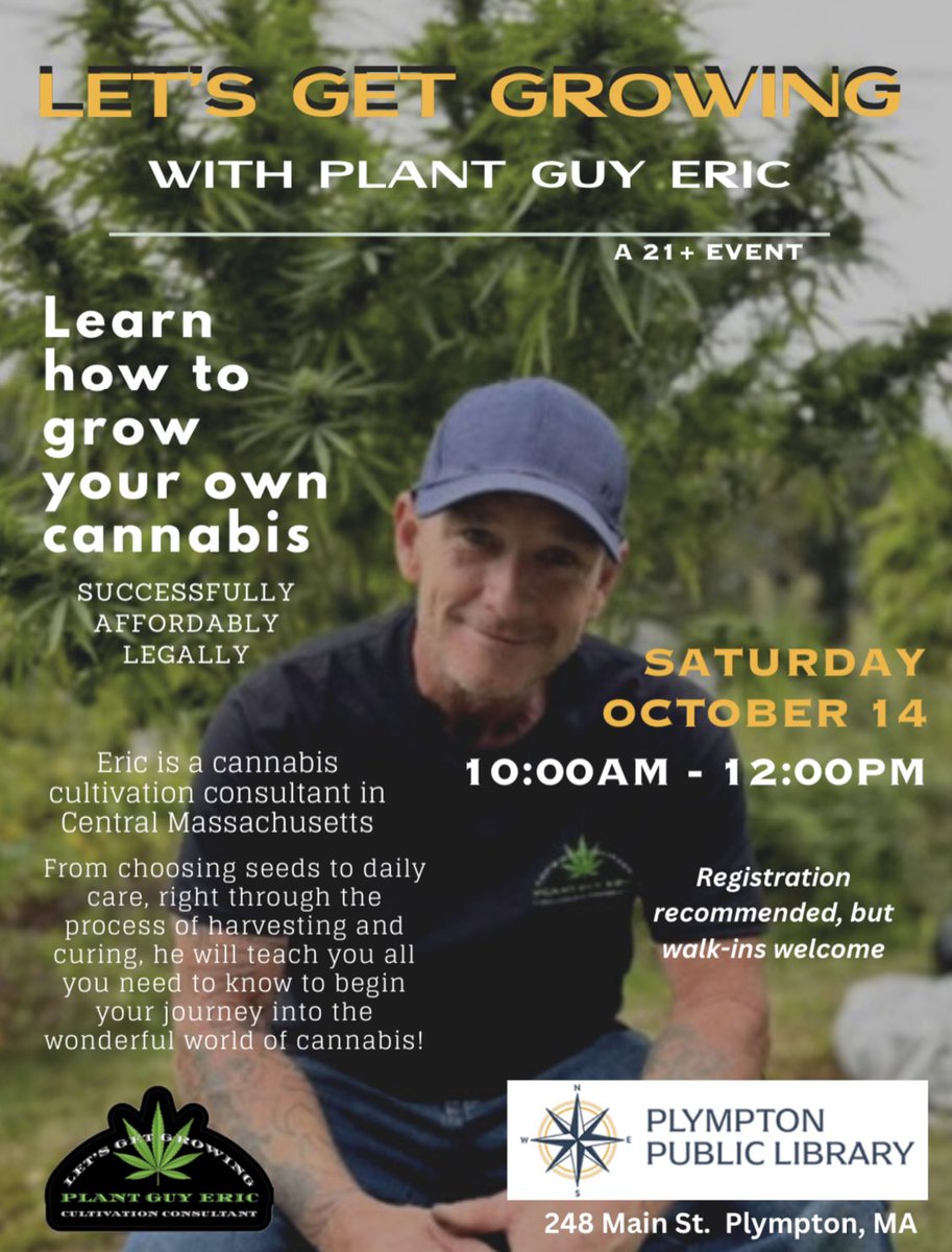 PlantGuyEric's tweet photo. We are heading down to the Cape this weekend to bring “Let’s Get Growing with PlantGuyEric!” to Plympton, MA Public Library in the morning &amp; the Jonathan Bourne Public Library in the afternoon! #plymptonma #capecod #bournema #plymptonlibrary #jonathanbournelibrary #libraryprogram https://t.co/2KJ79I4nWh
