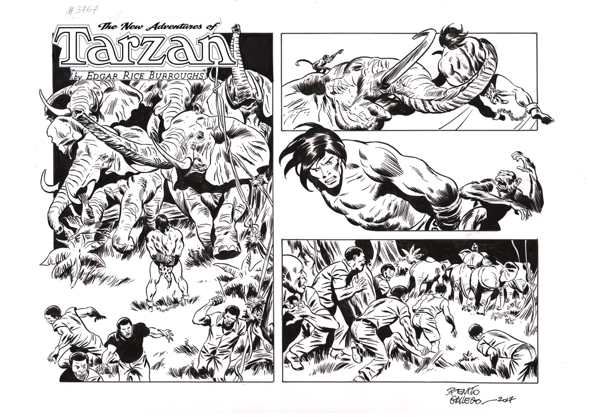 ART for SALE. Check out TARZAN ORIGINAL COMIC ART BY BENITO GALLEGO. ELEPHANT CHARGE! ebay.com/itm/1759616248… via @eBay  
#artforsale #ComicsArt #benitogallego #tarzan #africa #jungle