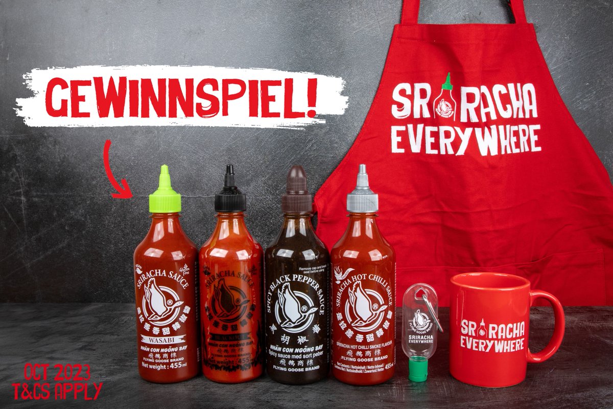 Sriracha-Fans hier entlang 🌶️

Zeit für ein Gewinnspiel mit der Chance dieses Paket voller Leckereien zu ergattern!

FOLGEN + RT, um eine Chance auf den #GEWINN zu haben

Es gelten die AGB: bit.ly/FG-Twitter-DE