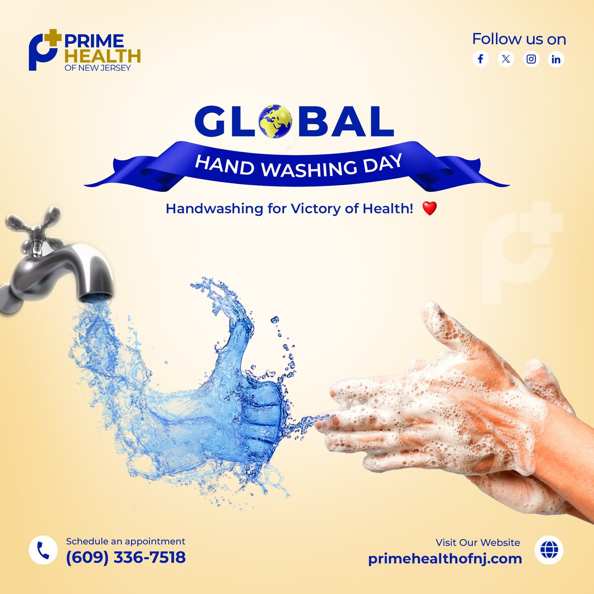 PrimeHealthofNJ's tweet photo. Germs are invisible but handwashing stops spread! This #GlobalHandwashingDay2023, lather up after bathrooms, before meals, on transit. 20 sec with soap and water. Healthy hands, healthy community!

#HandHygiene #Handwashing  #HealthAndHygiene #HandwashingMatters #NewJersey https://t.co/NztDy3UcMP