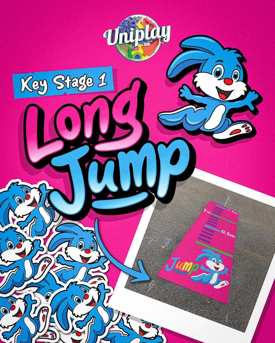 Practice makes perfect, so jump in feet first 👣👣 with our brand new bunny long jump!! 🤩

Take a look on our website to find out more ➡️➡️ uni-play.co.uk

☎️0333 321 6699 

#longjump #playgroundmarkings #thermoplastics