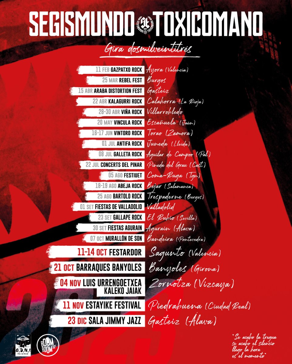 ÚLTIMAS FECHAS DE LA GIRA! Con Zornotza y Gasteiz sumamos los últimos 5 conciertos con los que pondremos el punto y final a la Gira dosmilveintitrés!