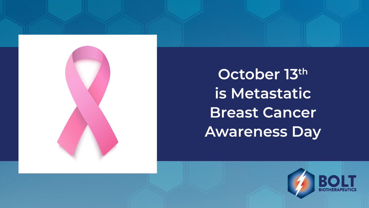 BoltBio's tweet photo. More than 168,000 people (women AND men) are living in the US with #MBC, and for them, our work is not yet done. See what #TeamBolt is doing about it.
https://t.co/wKjjyJ7E10
#BreastCancerAwarenessMonth https://t.co/optem4EITx