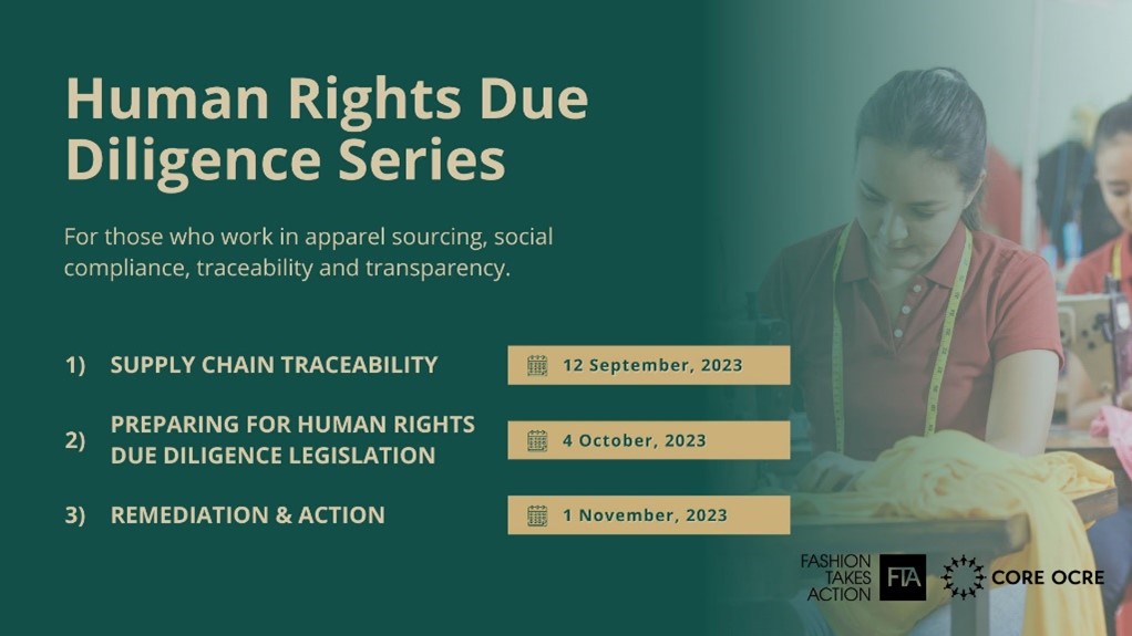 The CORE and <a href="/FTAorg/">Fashion Takes Action</a> have launched our #HumanRights #DueDiligence virtual training for Canadian #garment companies. We look forward to working together to strengthen the responsible business conduct of the Canadian #fashion industry #sustainable #RBC