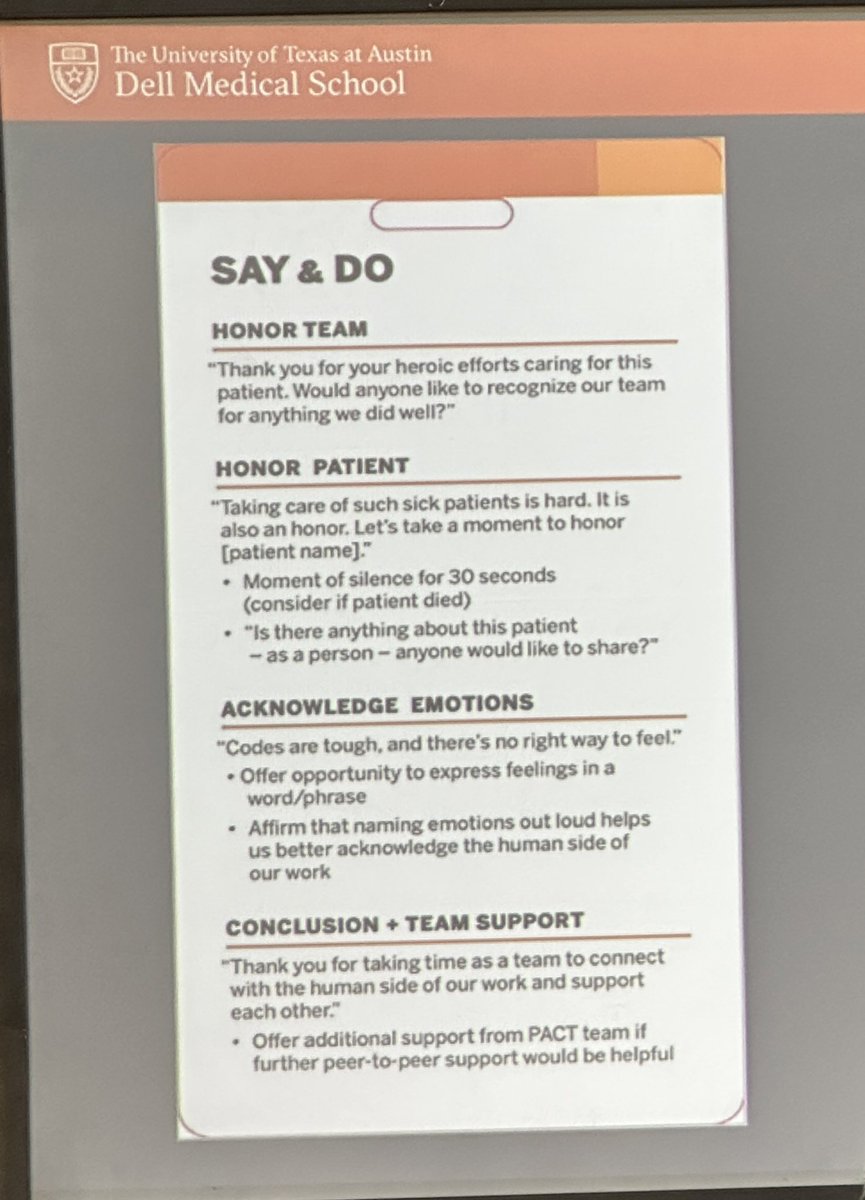 amandajdeutsch's tweet photo. @gwallingfordMD Incredible words to help lead a defusing/supportive debriefing. 

Let’s go beyond the pause after a patient death. 

Thanks for sharing @gwallingfordMD - and look at how honoring our humanity allows the team to connect with patients and their team again. 
#doctorsarehumantoo https://t.co/wAaBuhwejL