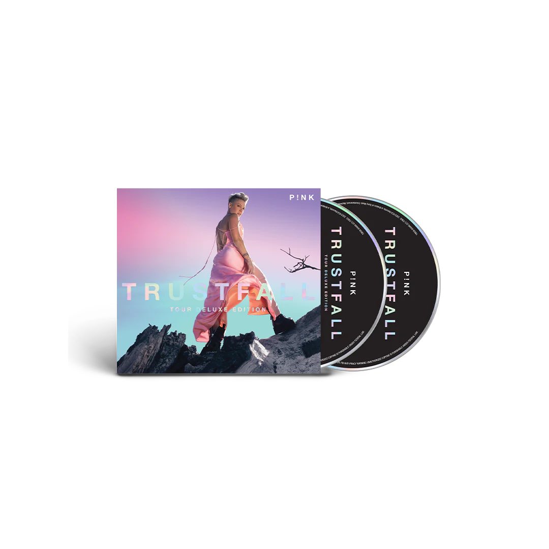 ‘TRUSTFALL Tour Edition Deluxe’:

1. Dreaming
2. Irrelevant
3. All Out Of Fight
4. Just Like Fire/Heartbreaker (Live)
5. When I Get There (Live)
6. Nothing Compares 2 U ft Brandi Carlile [Live]
7. No Ordinary Love (Live)
8. Cover Me in Sunshine (Live)
9. What About Us (Live)