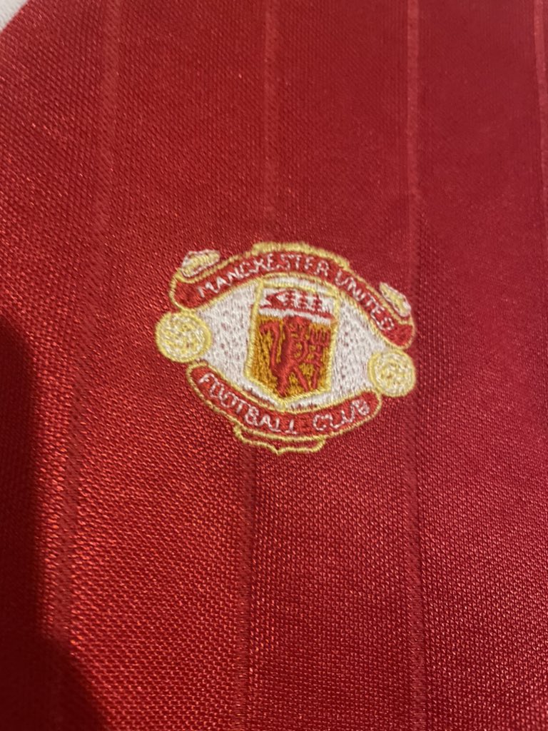 hjalmarbe's tweet photo. I have got this Manchester United shirt from i think 1983. I have been told it is match worn. Does anyone have more information about, how much I can get and so.
I am looking to sell it when I know a bit more. 
Cheers https://t.co/mfEPiGfiY7