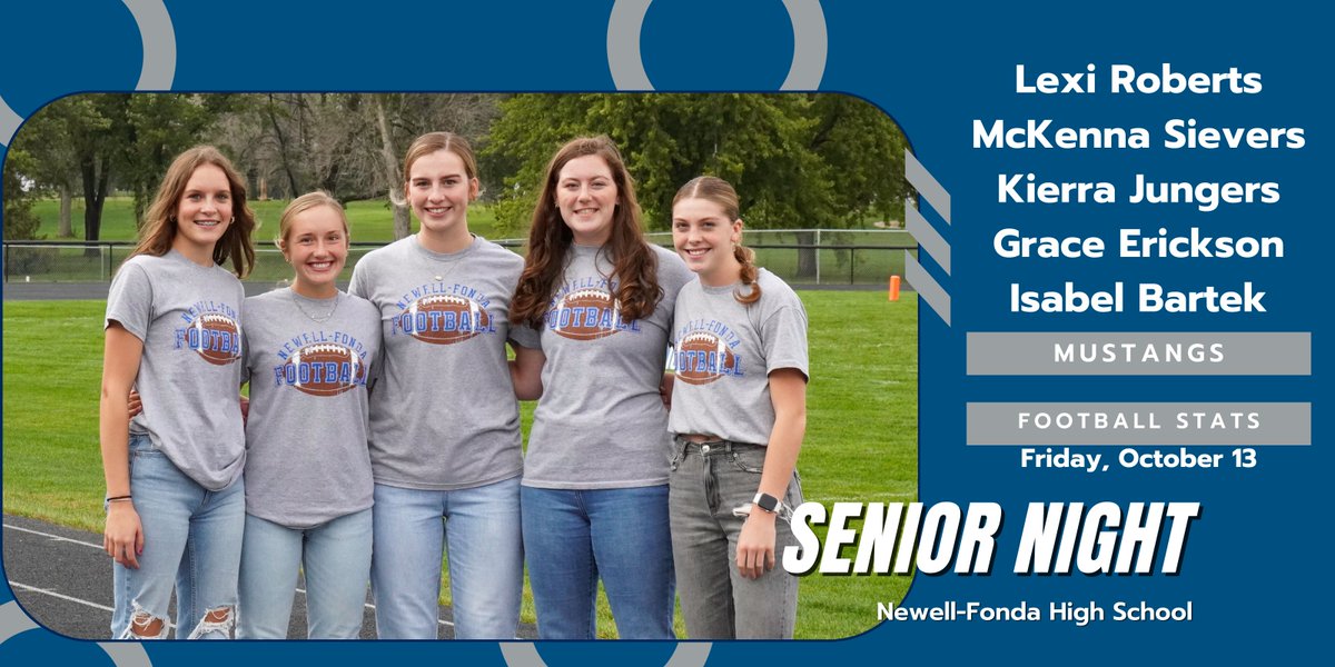NFMustangs's tweet photo. Tonight is Senior Night for Cross Country, Cheerleading, Stat Girls, Football Players, and Managers. #newellfonda https://t.co/Q81LjnmkbO