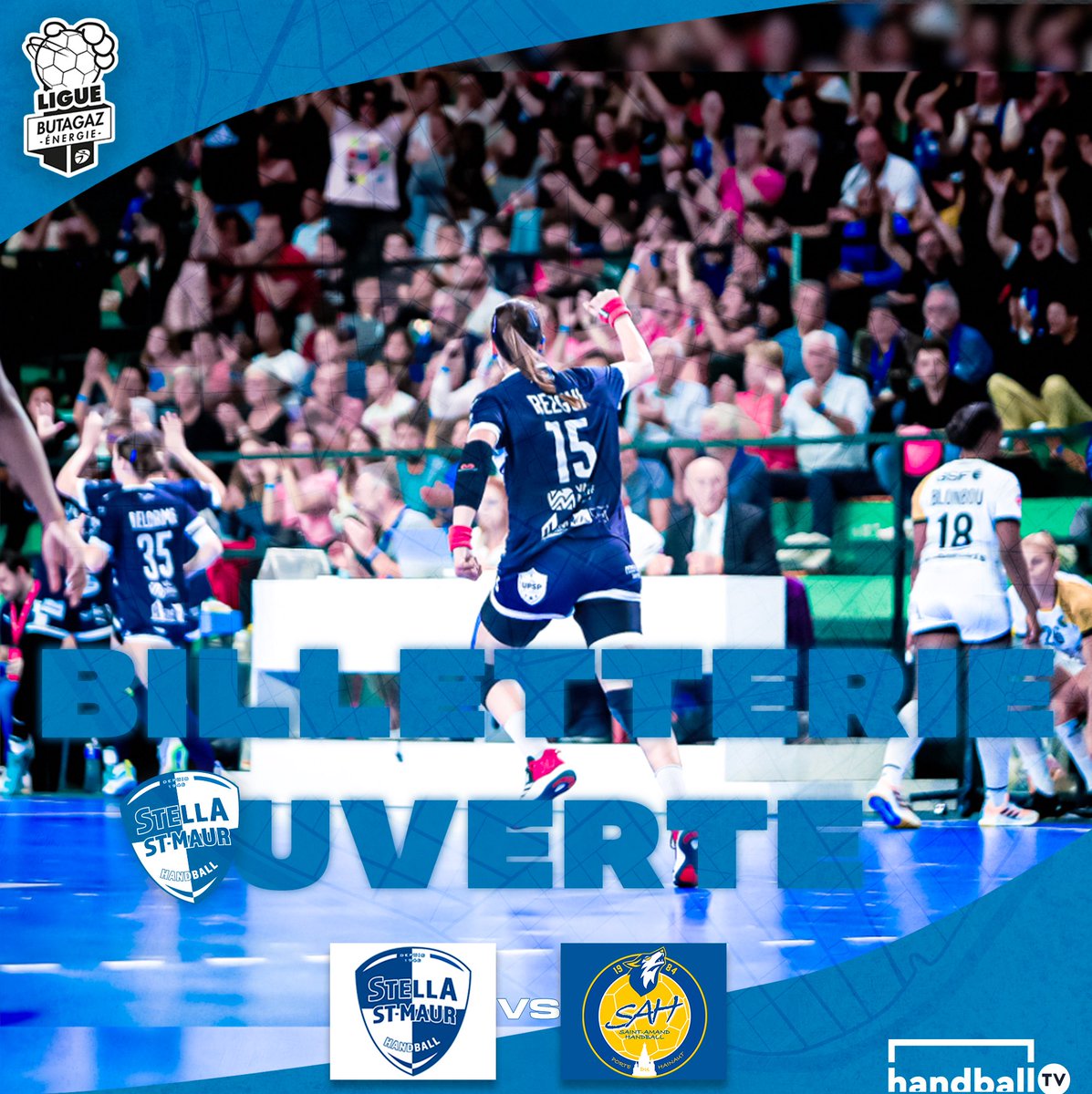 🚨 OUVERTURE BILLETTERIE 🚨

⚡️J9 Ligue Féminine de Handball - LFH : 

📅 Mercredi 1 novembre 
🆚 <a href="/SaintAmandHand/">Saint-Amand Handball-Porte du Hainaut 🐺</a> 
⏰ 20H30
📍Centre sportif Pierre Brossolette

billetweb.fr/stella-st-maur… 

#ensemblepourbriller #damierbleuetblanc #inspirante