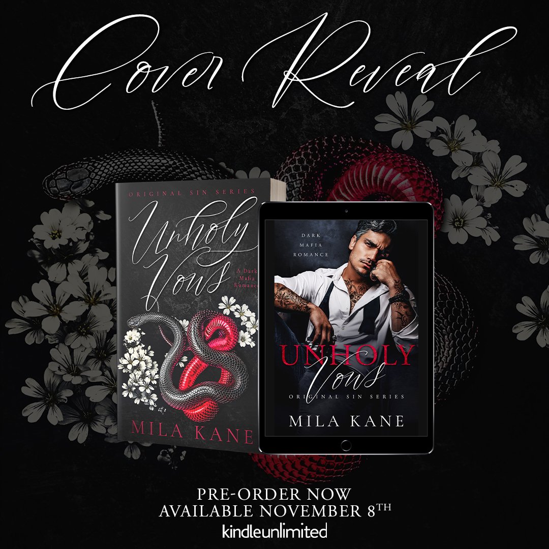 Author Mila Kane has revealed the covers for Unholy Vows!

Releasing November 8, 2023!

Preorder today on Amazon!
mybook.to/UnholyVows

Goodreads: bit.ly/46hGm8l

#CoverReveal #UnholyVows #MilaKane #GreysPromo #DarkRomance #MafiaRomance #OriginalSin