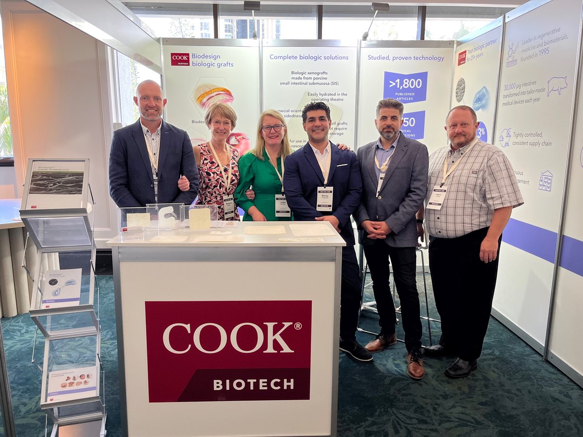 Cook_Biotech's tweet photo. We’re grateful to collaborate with distribution partners Endotherapeutics and Obex Medical at the General Surgeons Australia Annual Scientific Meeting. Come see us through October 15!
#CookBiotech #Endotherapeutics #ObexMedical https://t.co/vZRfTe53m0