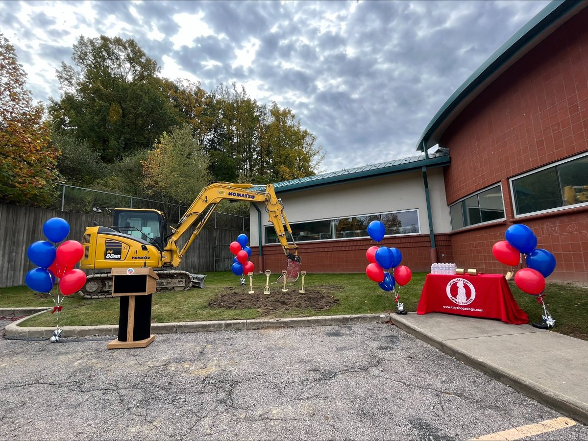 CuyahogaCounty's tweet photo. We are PAWS-itively buzzing about today's groundbreaking at the #AnimalShelter. Hoping for some help from our furry friends today @CuyahogaDogs, as we officially dig in to a $2.7 million expansion project at 1pm. Watch the live stream ➡️ https://t.co/1t7MD4MC1Y https://t.co/yO4pmVIBWE