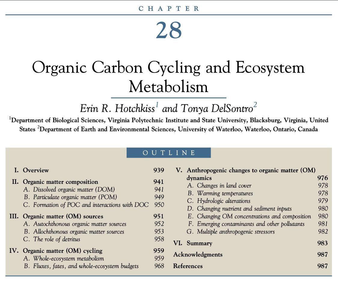 TonyaDelSontro's tweet photo. It was an honor to be asked to contribute to the new Wetzel’s Limnology book. Working with @FluvialBenthos on the organic carbon chapter was great and seeing the final product is amazing: https://t.co/zB3dQJhKmh @water_institute @WaterlooSci https://t.co/pfIrIuxchQ