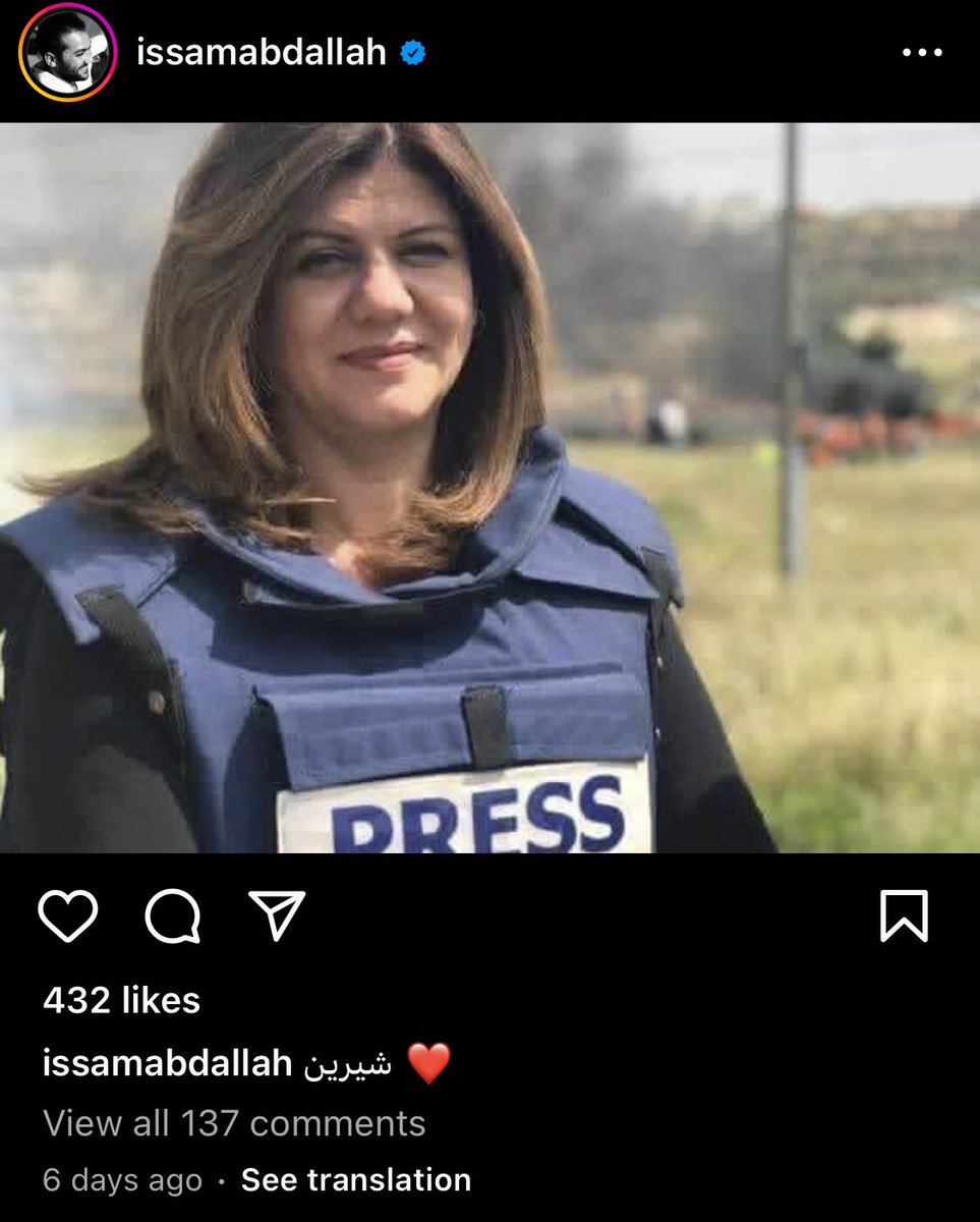 spacecowgiirrl's tweet photo. the reuters lebanese photojournalist issam abdallah was martyred by an israeli strike who targeted his press vehicle near the lebanese borders today. this was his last instagram post. https://t.co/zLtDm7tdEj