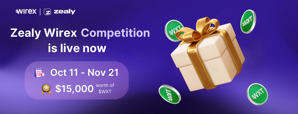 Time's flying and the Wirex Zealy Challenge is already heating up with 5,000+ participants! 🔥

👉 Secure your spot
👉 Complete tasks
👉 Share a reward of up to $15k in $WXT

Hurry, the challenge ends Nov 21st! ⏳ zealy.io/c/wirexappoffi…