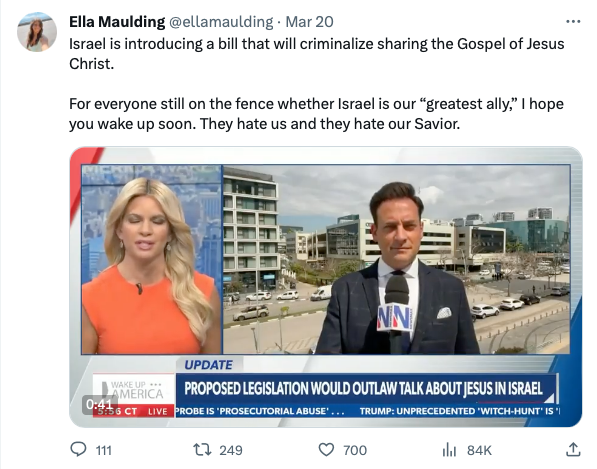 MarkMcCaig's tweet photo. More lies and deflection from the Pale Horse gang. It is not in any conceivable way a "pro-Israel" company.

"We will destroy the GOP before we allow another Zionist bootlicker to "represent us." 

You cannot claim to be "pro-Israel" and put Ella on your payroll- period. #txlege https://t.co/OgEI04yvc2