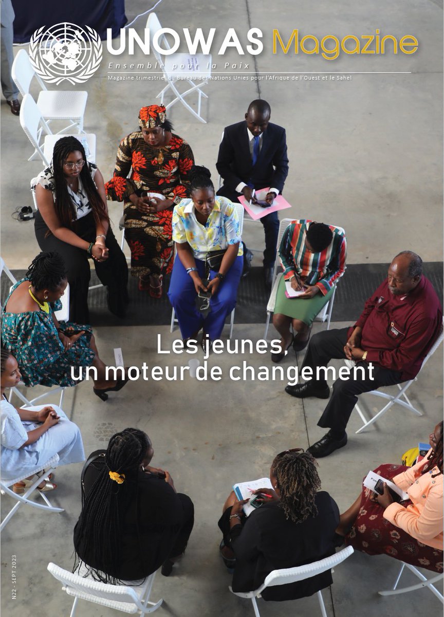 UN_UNOWAS's tweet photo. 📢La nouvelle éd. de #UNOWAS Magazine "Les jeunes, un moteur de changement" est disponible! À lire 📖
👉La jeunesse Ouest-Africaine appelle à l’action
👉ITW avec @PatPortelaSouza, RC @UNCaboVerde
👉Les communautés, priorité majeure de la #CMCN
 https://t.co/3ZFhpFzAnF https://t.co/vUZ1QFM2Iq