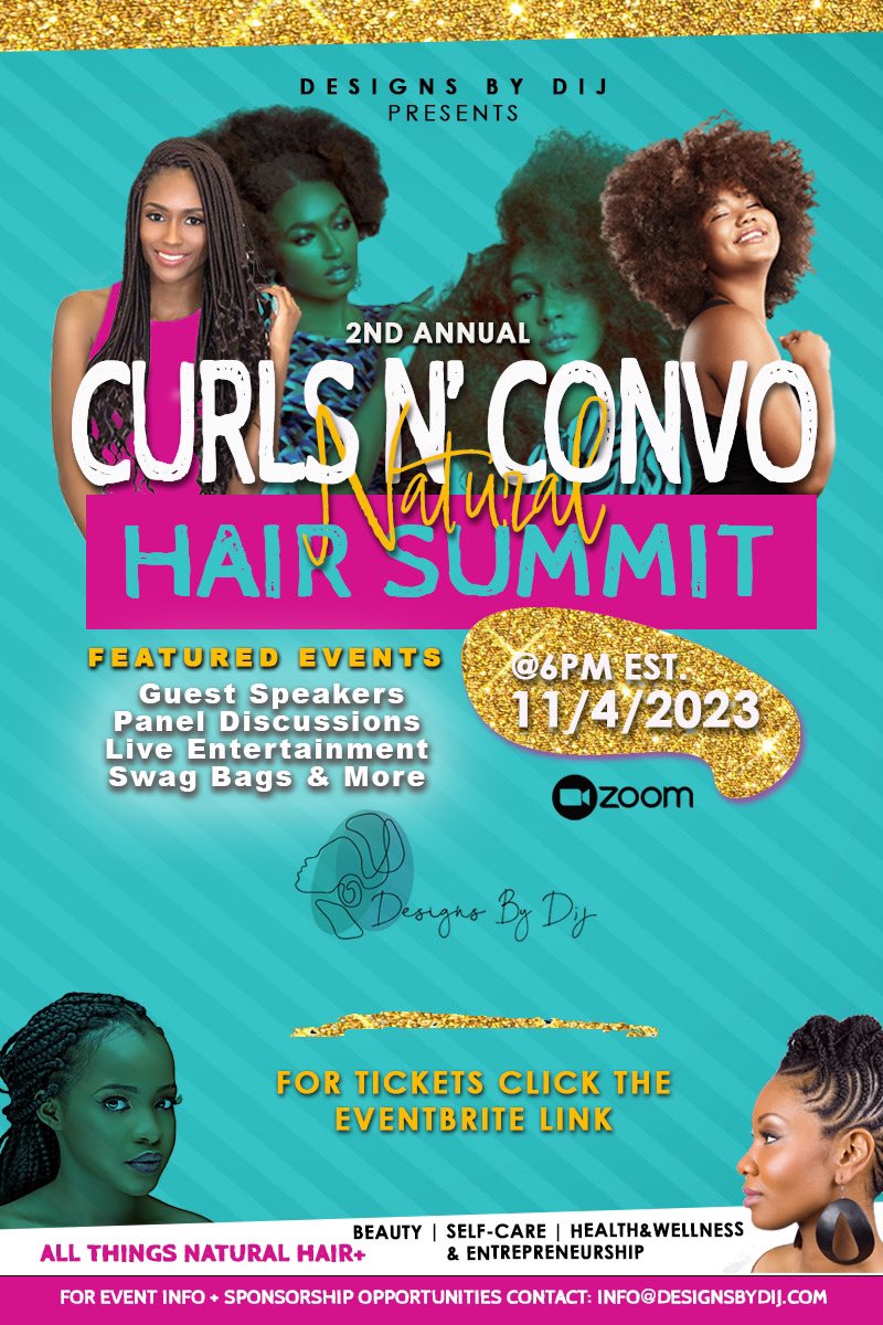 EARLY 🐦 TICKET: curlsnconvo.eventbrite.com Curls N’ Convo Natural Hair event!! Embrace ur beautiful curls &amp; join myself &amp; our panel of beauty care experts for a virtual celebration of all things natural hair 😍 November 4 @ 6 PM ET 
#NaturalBeauty #AFROGENIUS #ChasingThatFeeling