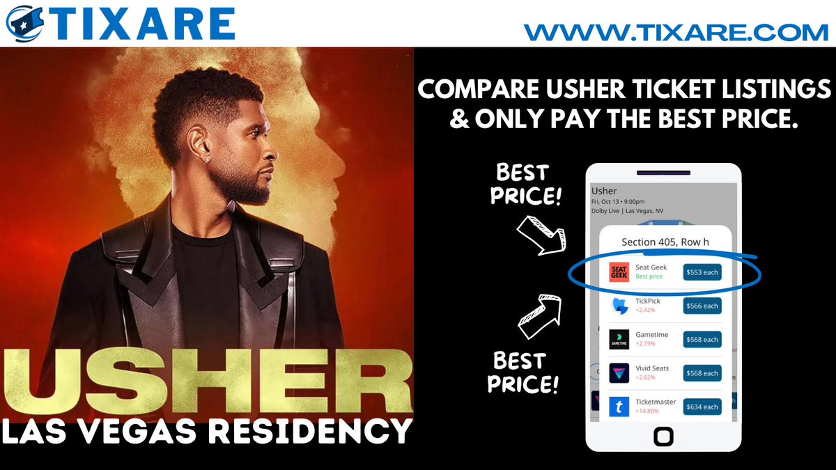 tixaredeals's tweet photo. Usher. Las Vegas. Live in concert.

Don’t miss your chance to see Usher at Dolby Live at Park MGM in #Vegas !!

Save $$$ money on your 🎟️ using https://t.co/uI5RJAhEnk.  

Compare ticket listings &amp; only pay the best price.

#CompareWithTixare #USHER https://t.co/nASZqj4OD2