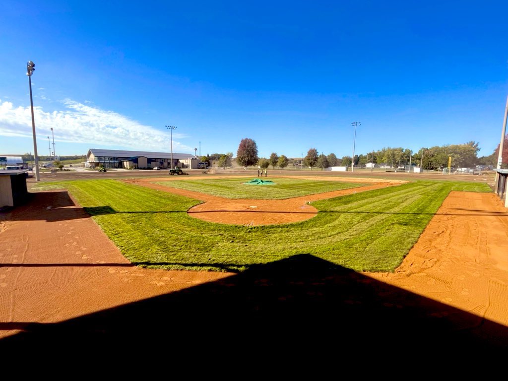 Tigers_bsball's tweet photo. Progress is being made, sod is laid! #TigerPride https://t.co/pM4MOCtbSp