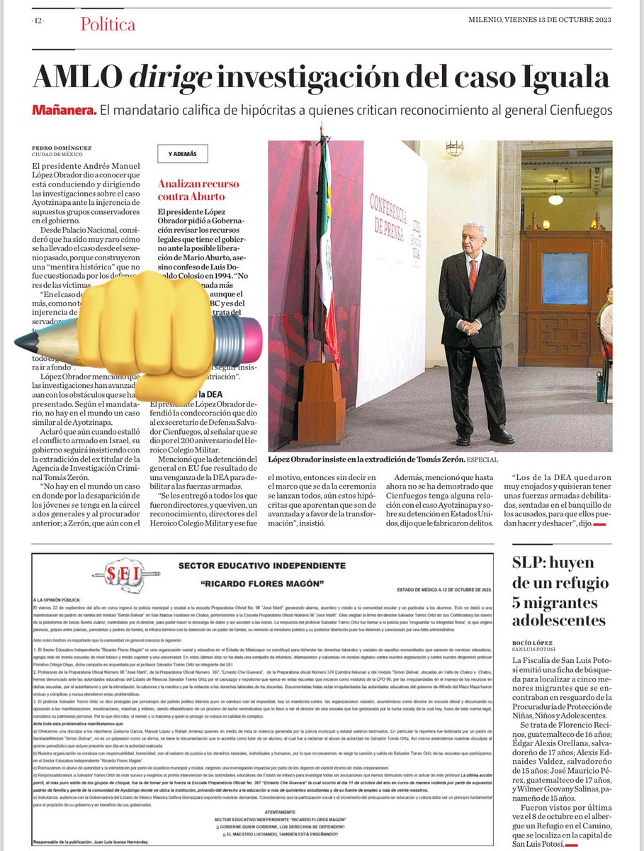 #FueraSalvador #SEI <a href="/lopezobrador_/">Andrés Manuel</a>  <a href="/delfinagomeza/">Delfina Gómez A.</a> <a href="/Camaradaprimo/">Primitivo Ortega O.</a> <a href="/chavitaprepa82/">Mario Salvador</a>