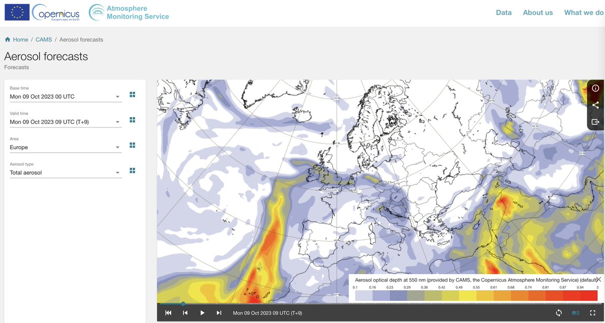 jbledevehat's tweet photo. @OuestFrance44 Sur @CopernicusEU l'historique n'est que de quelques jours. Le 9 octobre les aérosols remonte de la façade atlantique https://t.co/XFNtHO2PqP https://t.co/RCBMWqeEjA