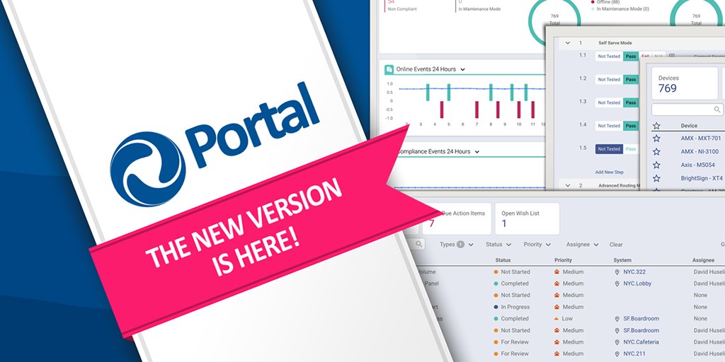 PepperDash's tweet photo. We are excited to announce the latest update to Portal is here!

With a brand new user interface, an improved experience, and a host of new features, this is the biggest update yet! Portal is now even easier to use and more powerful than ever before!

 https://t.co/MCx3J2aCLT https://t.co/vF38D85Hht