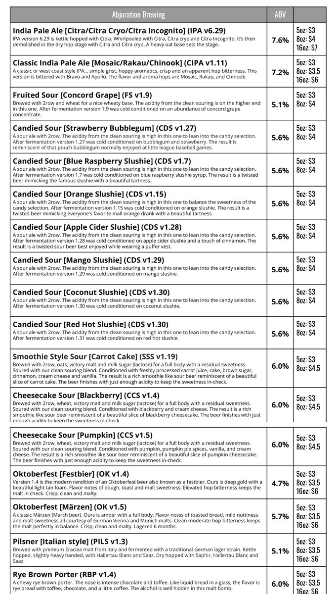 AbjurationBrew's tweet photo. Its Friday and we have a stacked taplist. They start pouring at 5. Lots of can options including the three new ones this week.

Have you tried the @Parkway_Theater Kitchen yet? Mustapha &amp; Ali are putting together some solid offerings to keep you feed.

Happy Friday! https://t.co/AuXzPW5pGg