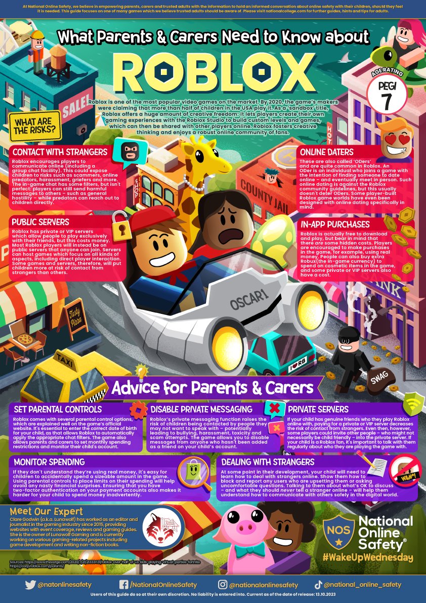 Building your knowledge! 🧱🔨 The massively popular world-creation game Roblox has finally been released on PlayStation. Our updated #WakeUpWednesday guide reminds parents of the potential #OnlineSafety risks to watch out for 👀 Download for FREE here >>…