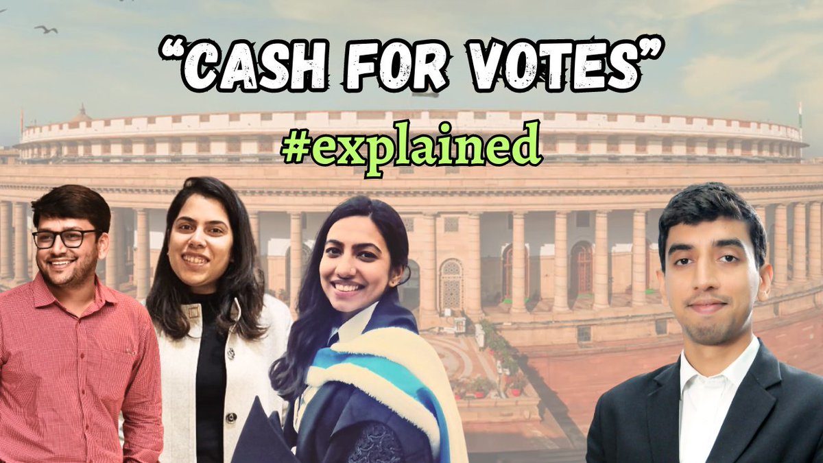 NOW LIVE | Cash for Vote: #Bribes and Parliamentary Privileges

Supreme Court lawyers Tanya Srivastava, Shivani Vij and Vishal Sinha break down the issues before the 7-judge bench in Sita Soren v. UoI: Article 105 and beyond!

youtu.be/l_9nfEzZa-s?si…

Do subscribe!

#lawtwitter