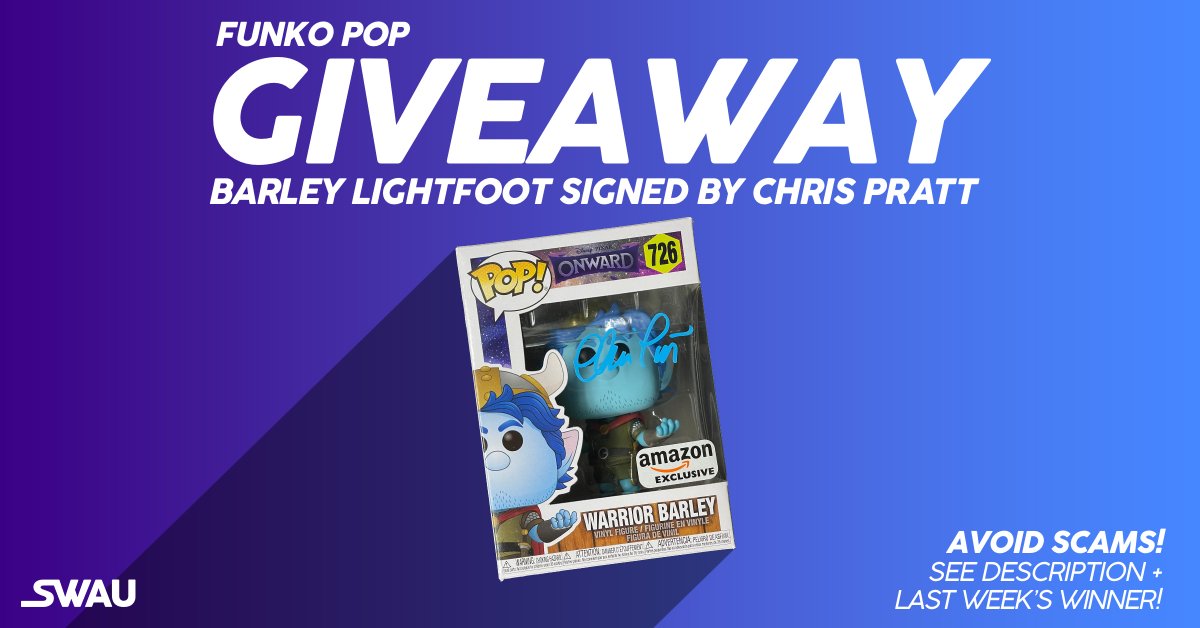 Now is your chance to own Chris Pratt's autographed signed on a Barley Lightfoot Funko POP! To Enter: - Follow @swau_official - Like & RT - Tag one friend PER COMMENT for extra entries Congrats to Wanda who won our Rhaenyra Funko signed by Emma D'Arcy! #swau #chrispratt #funko