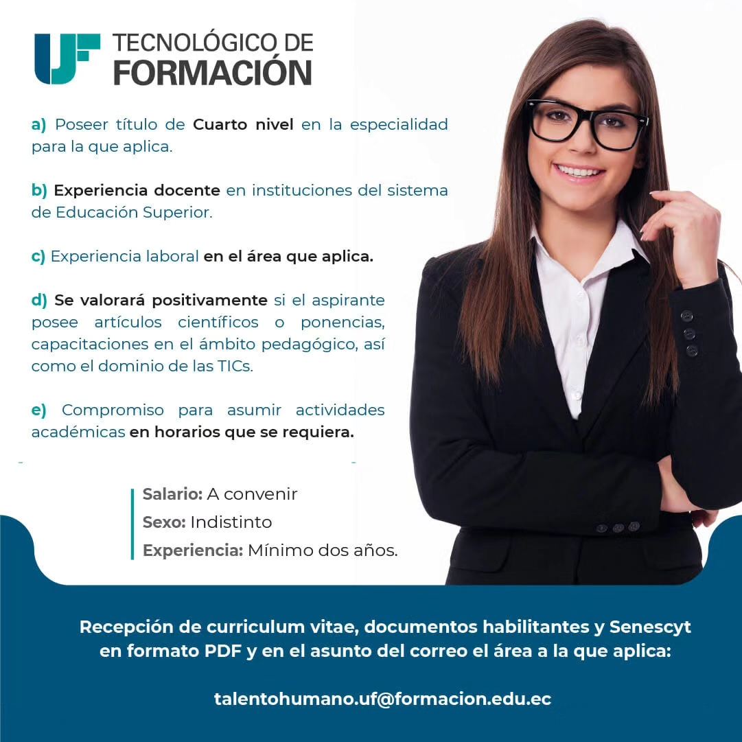U_Formacion's tweet photo. ¡Únete a nuestro equipo de educadores apasionados y sé parte del proceso de selección de docentes en Santa Elena. 👩‍🏫👨‍🏫

🔎 Buscamos profesionales comprometidos con la excelencia académica, capaces de inspirar y guiar a nuestros estudiantes hacia un futuro brillante.✨ https://t.co/YdqMOU04zu