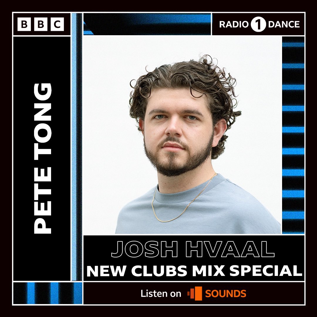 Josh_Hvaal's tweet photo. I’m so excited to announce Ive been asked by Pete Tong to take over his Radio 1 Club mix tonight for a 30 minute flavour of my recent set at The Spray Shop in Liverpool.

I’ll be live from around 22:30 tonight on Radio 1, hope you enjoy it 🫶🏻🫶🏻 https://t.co/Uc4PccMhdQ