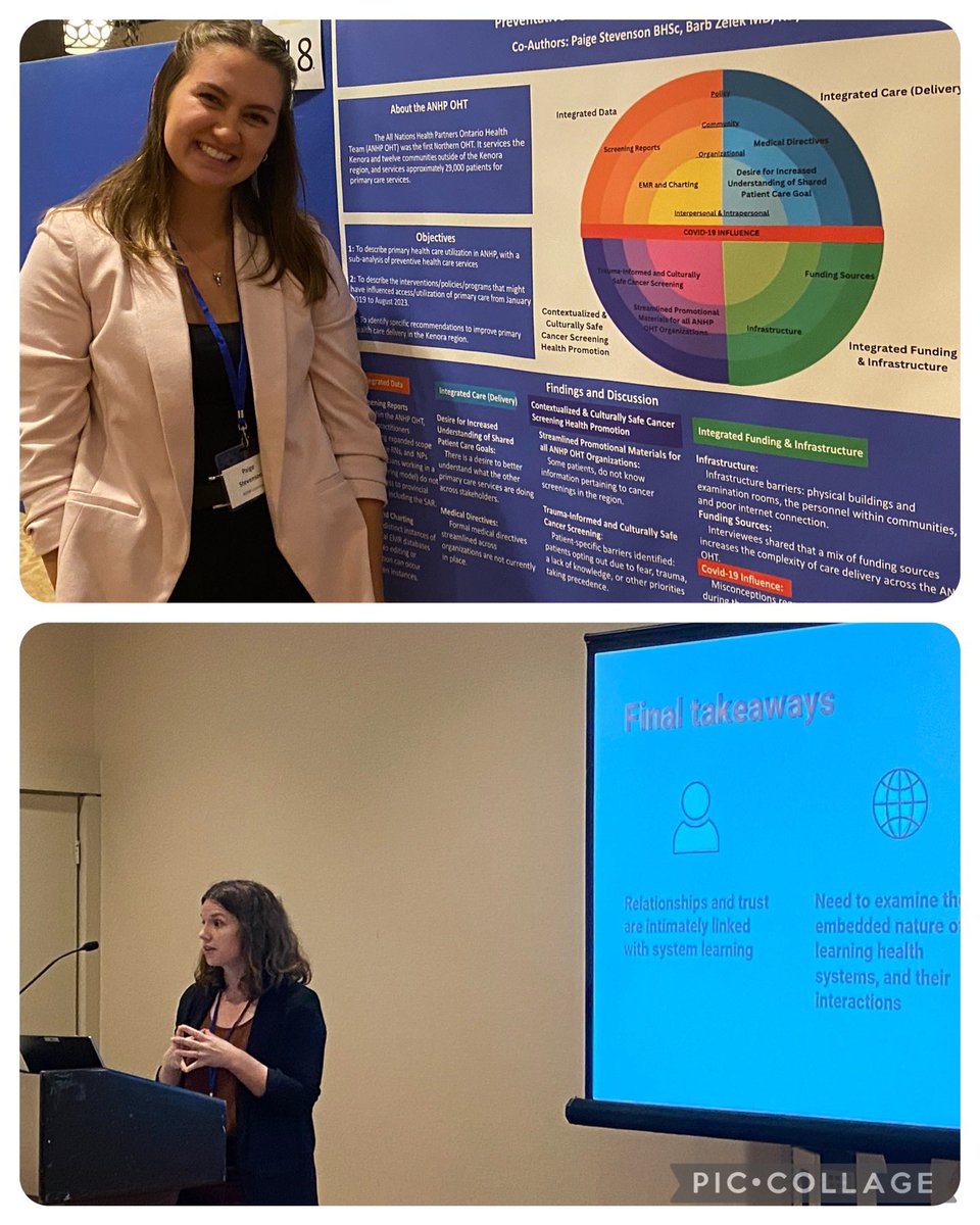 <a href="/thenosm/">NOSM University | Université EMNO</a> student Paige Stevenson and <a href="/BrianneJW0/">Dr. Brianne Wood</a> sharing the important Northern Ontario experience and lens in primary preventive  health care research at  #Trillium2023 @AllNationsOHT