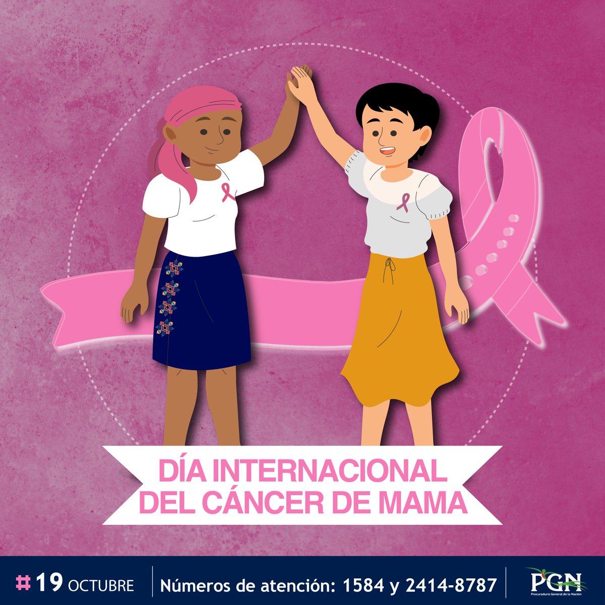 PGNguatemala's tweet photo. En el Día Internacional del Cáncer de Mama, recordamos la importancia de la detección temprana, el apoyo a las afectadas y la lucha constante por un mundo sin esta enfermedad. Juntas, somos más fuertes que el cáncer. 💖🎗️ #CáncerDeMama https://t.co/Rmh4o4nRVa