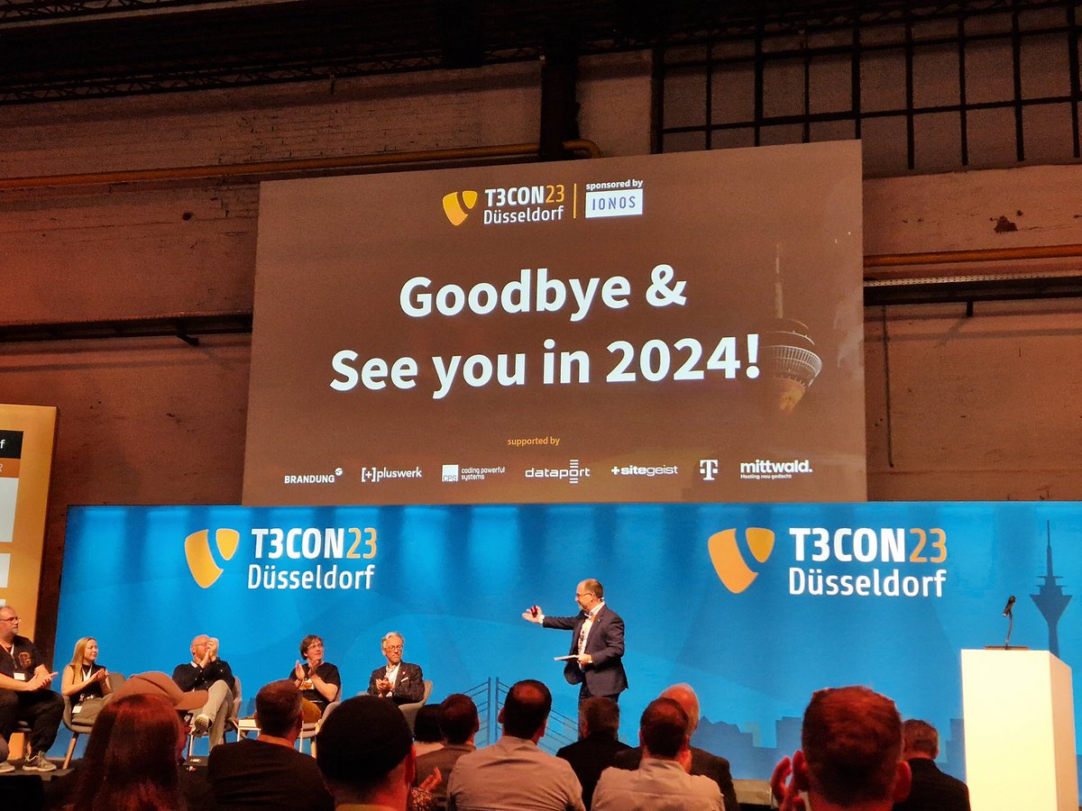 TYPO3 Project (@typo3) on Twitter photo Folks, it's been a blast! Thank you for showing up and contributing to these two days of inspiration and community appreciation.
See you all soon! #T3CON #T3CON23 #typo3 Folks, it's been a blast! Thank you for showing up and contributing to these two days of inspiration and community appreciation.
See you all soon! #T3CON #T3CON23 #typo3