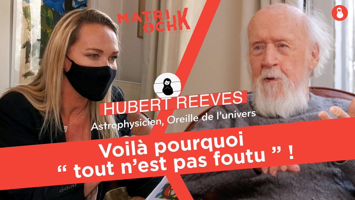 Immense tristesse d’apprendre la mort d’Hubert Reeves, une merveilleuse “poussière d’étoile”. 
Écoutons encore et toujours ce qu’il avait à nous transmettre. youtu.be/FDN5sCEi0K8 
#Transmission