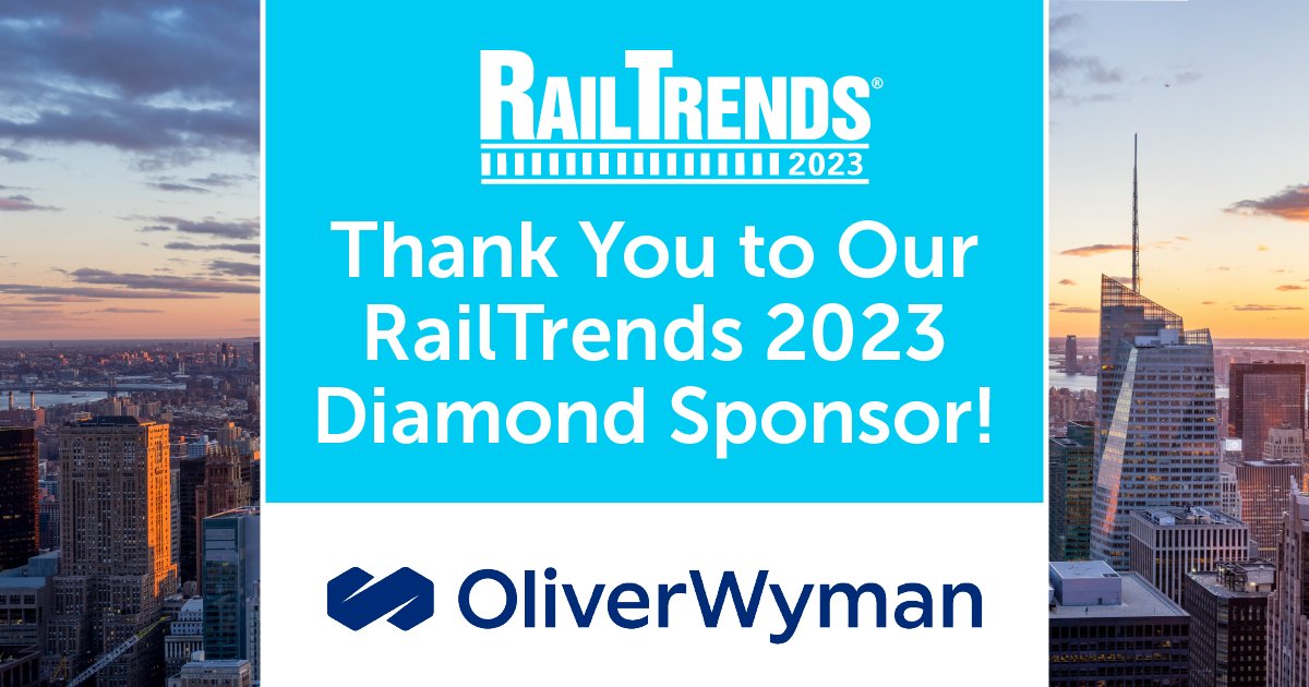 Thank You to our RailTrends 2023 Diamond Sponsor, Oliver Wyman!

Available spots are in high demand, secure your spot today: buff.ly/44ONlnR

#railtrends2023 #executiveconference #conference #newyork #marriotthotel #freightrail