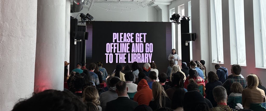 micheemichee520's tweet photo. Shannon of @_YOWIE_ tells us to get offline and go to the library! Shannon goes 1hr/week. Find new references, get new content. S/o @FreeLibrary 

#BPHL @AmplifyPhilly https://t.co/zShIgwpSsM